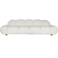Großes Teddy Sofa in Creme – Design Lounge Sofa 284×103×83 cm | Bouclé Sofa mit Holzfüßen