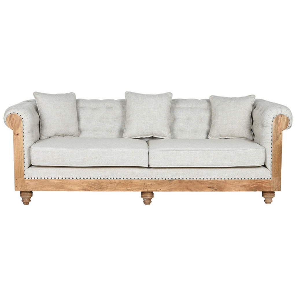 Provence Heritage Sofa – Mango-Holz Sofa mit Polsterung | 225×87×79 cm | Landhaus & Provence Design