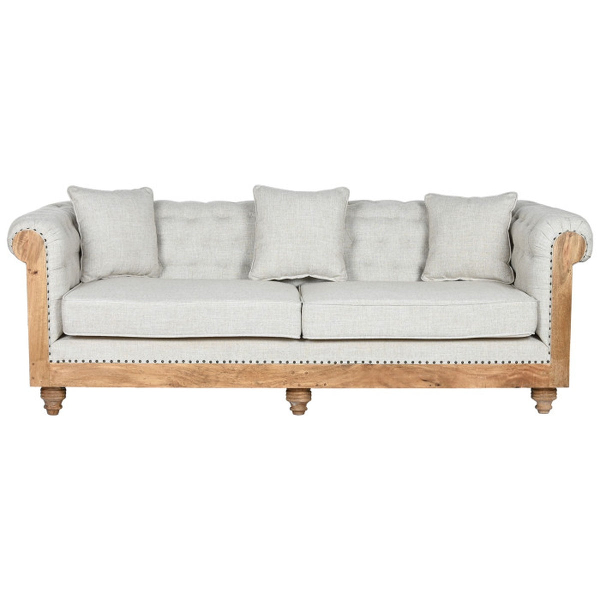 Provence Heritage Sofa – Mango-Holz Sofa mit Polsterung | 225×87×79 cm | Landhaus & Provence Design