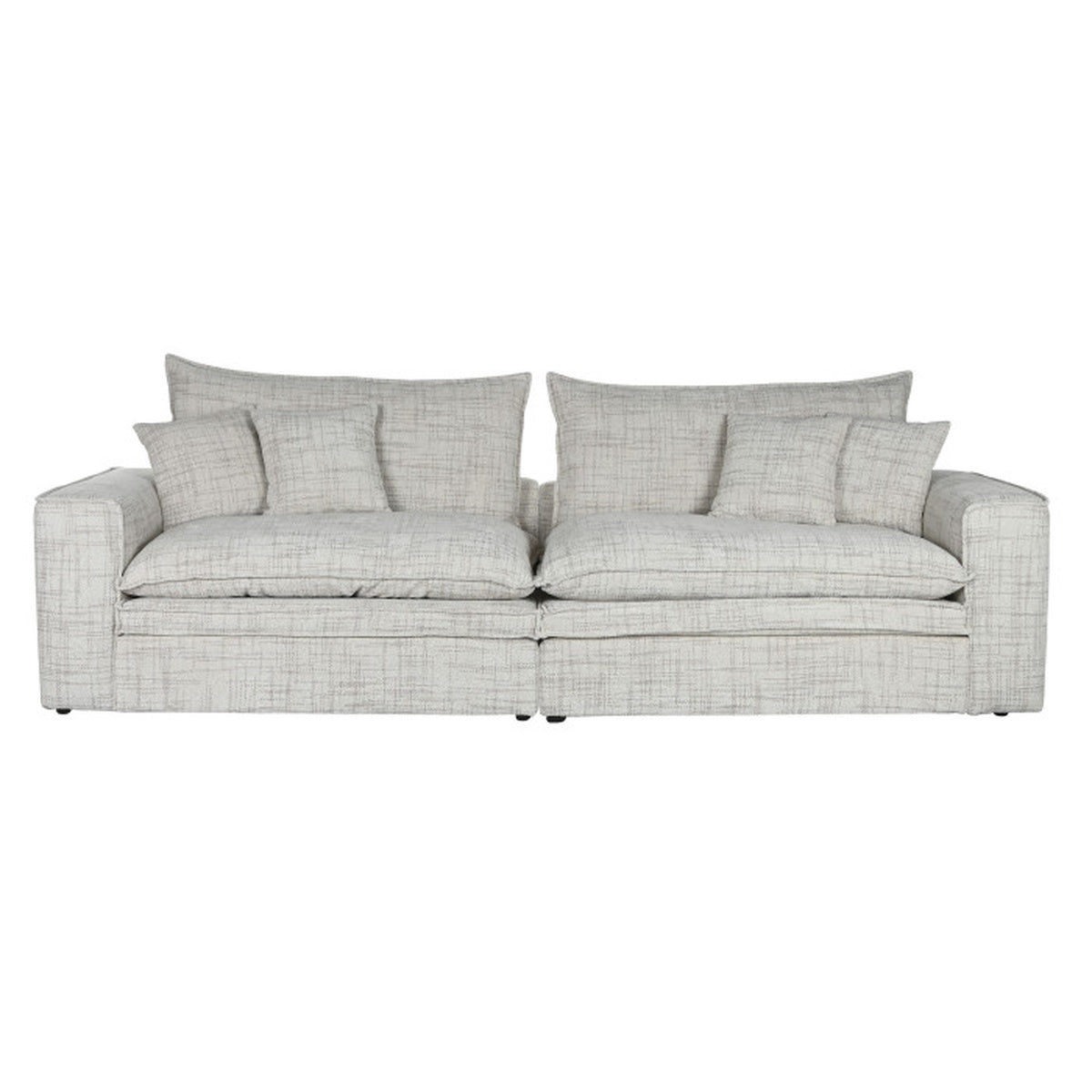 Linen Haven Sofa – Spanisches Leinen-Sofa mit Federpolsterung | 296×99×100 cm | Beige