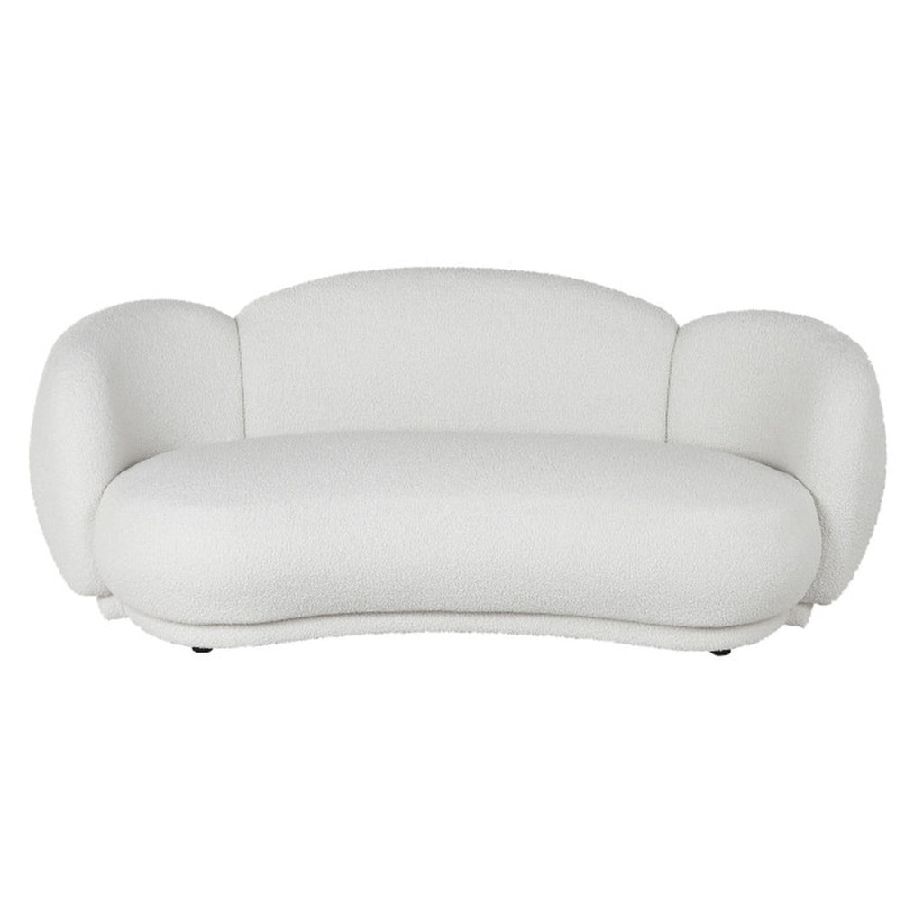 Wolkenweißes Teddy-Bouclé Sofa – Cloudette Design Sofa 195×103×74 cm | Modernes Cloud-Sofa