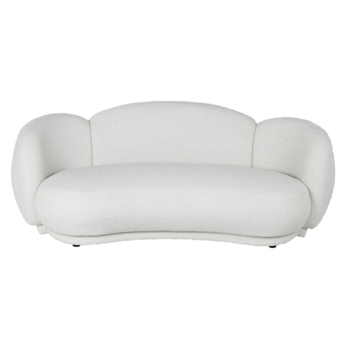 Wolkenweißes Teddy-Bouclé Sofa – Cloudette Design Sofa 195×103×74 cm | Modernes Cloud-Sofa