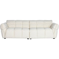 Großes Teddy-Bouclé Sofa in Creme – Cloud Design Sofa 260×108×82 cm | Modernes Lounge-Sofa mit Holzgestell